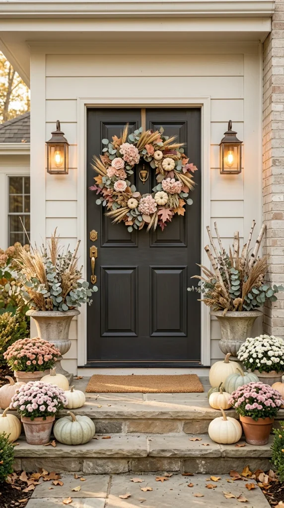 Use a Blush Pink Fall Wreath