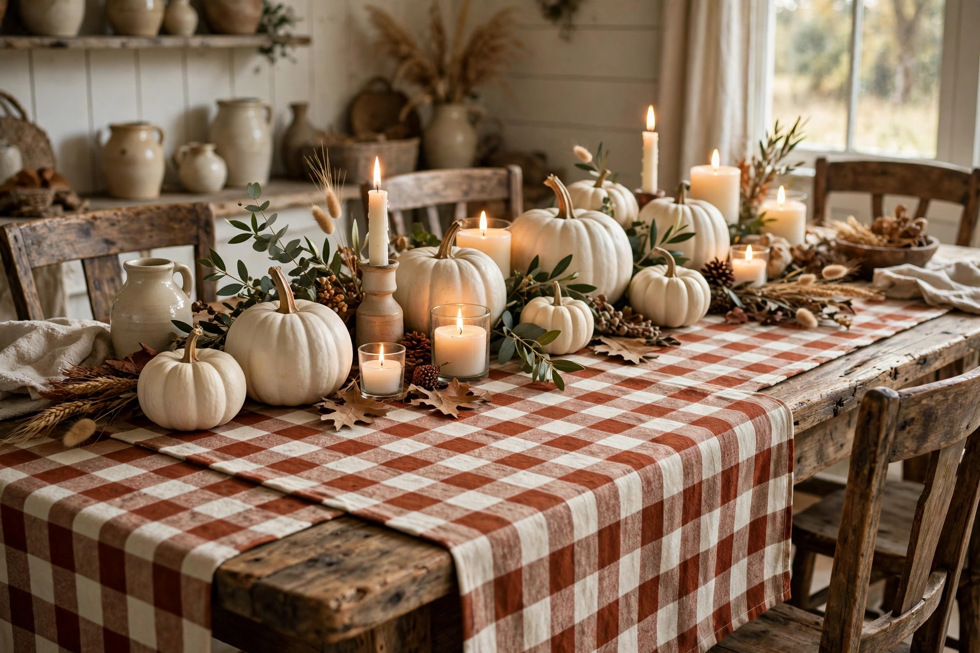1. Layer a Checkered Table Runner
