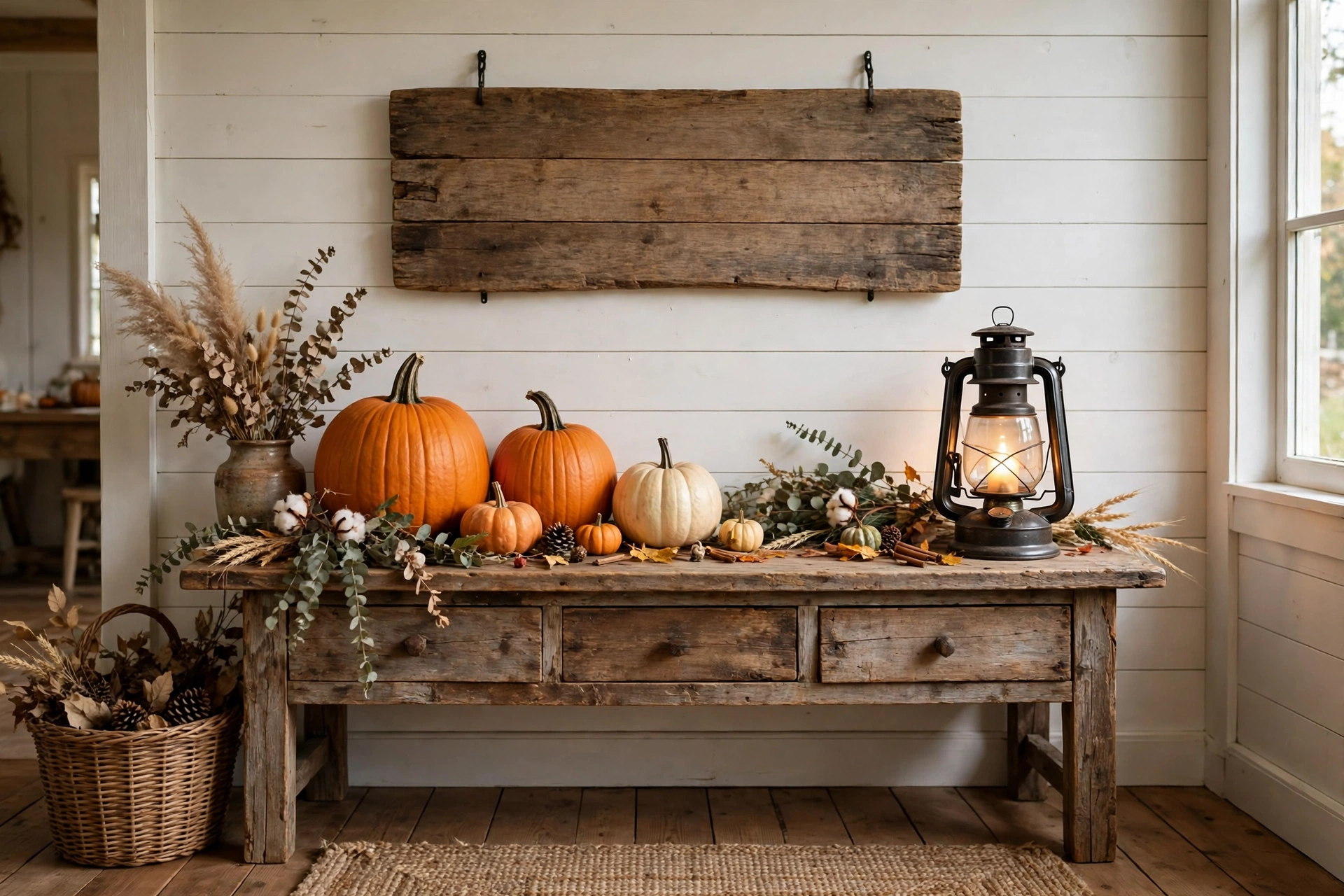 9. Display a Rustic Wooden Sign