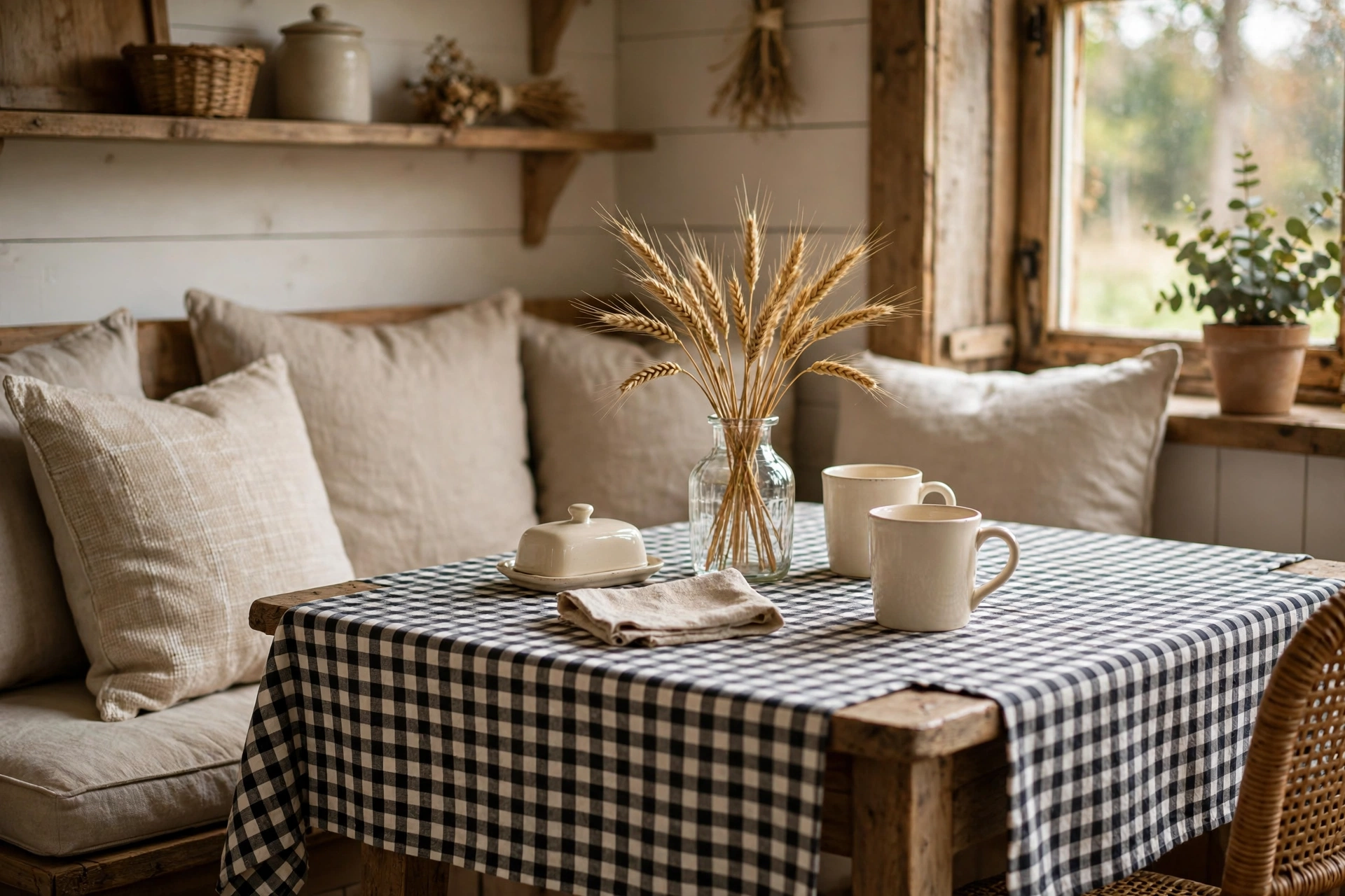 12. Set a Farmhouse Breakfast Nook for Fall