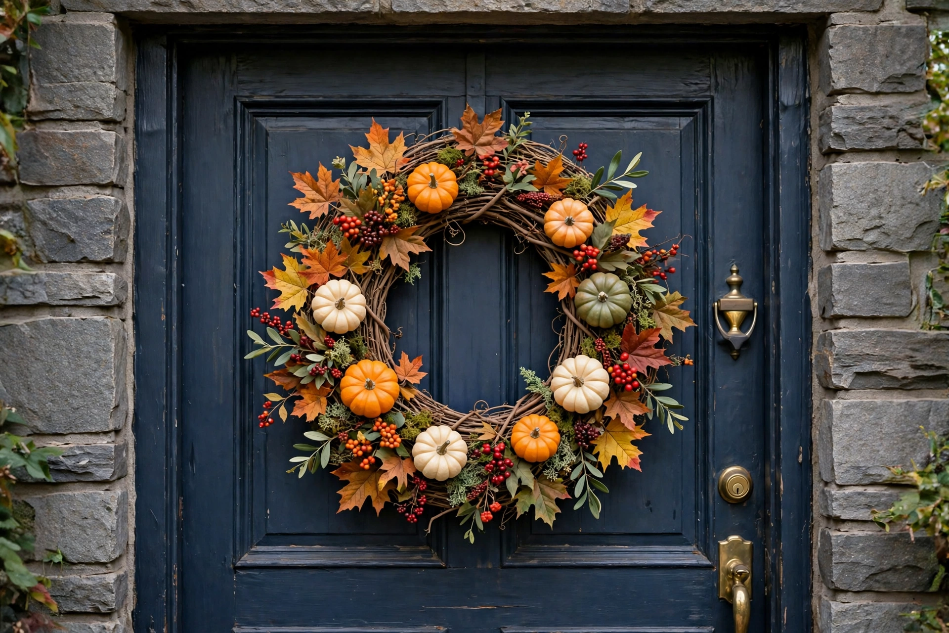 11. Create a Pumpkin Wreath for the Front Door
